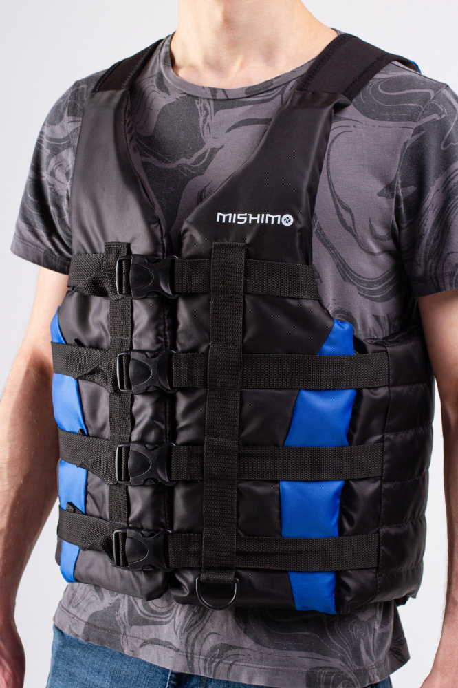 Жилет спасательный MISHIMO PRO Премиум качества Черно-синий в Йошкар-Оле