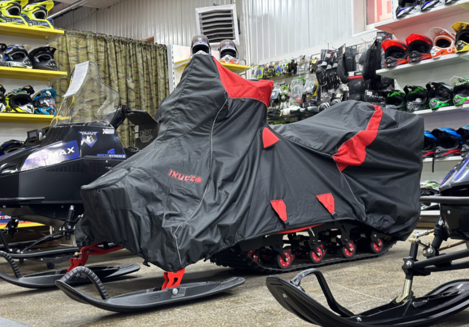 Чехол транспорт. снегохода IKUDZO HUNTER черно-красный Оксфорд ПРЕМИУМ качества с лого IKUDZO в Йошкар-Оле