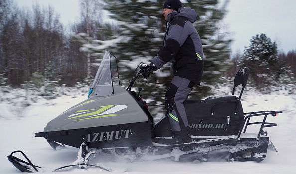 Миниснегоход Бурлак Азимут 24 л.с. , эл.запуск, реверс, тормоз гидравл, капот серый в Йошкар-Оле