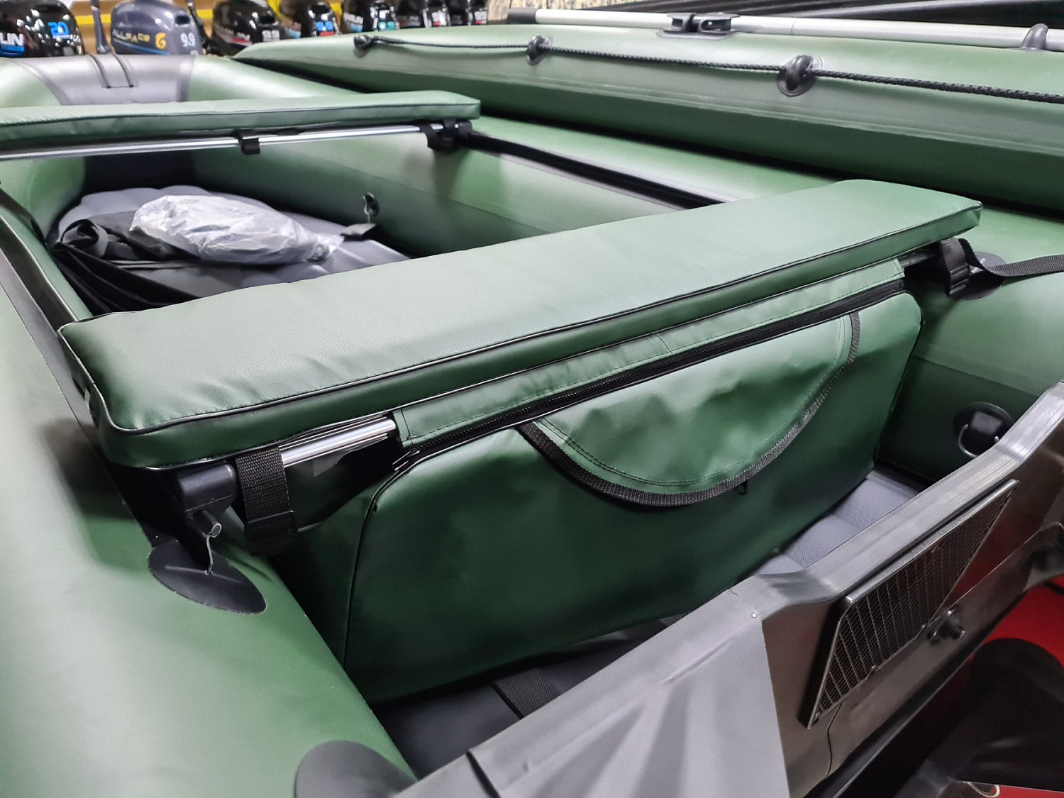 КОМПЛЕКТ МЯГКИХ НАКЛАДОК С СУМКОЙ ДЛЯ ЛОДОК 90Х20 ЗЕЛЕНЫЙ в Йошкар-Оле