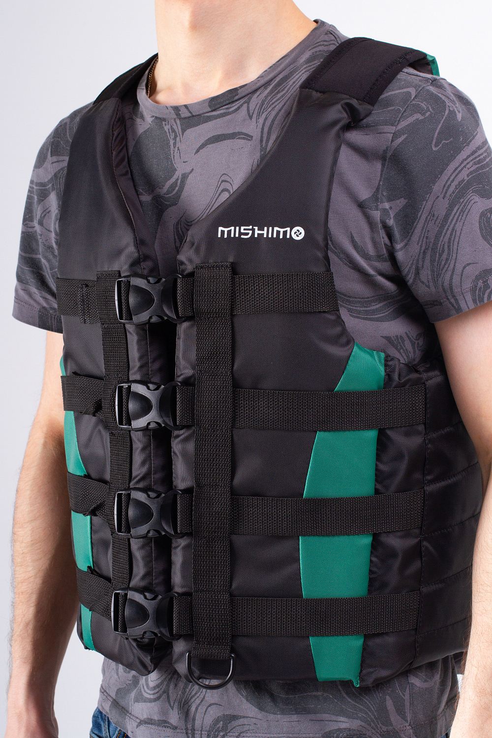 Жилет спасательный MISHIMO PRO Премиум качества Черно-зеленый в Йошкар-Оле