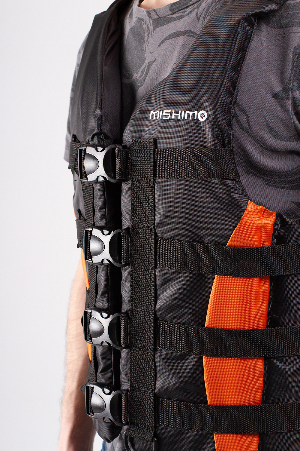 Жилет спасательный MISHIMO PRO Премиум качества Черно-оранжевый в Йошкар-Оле