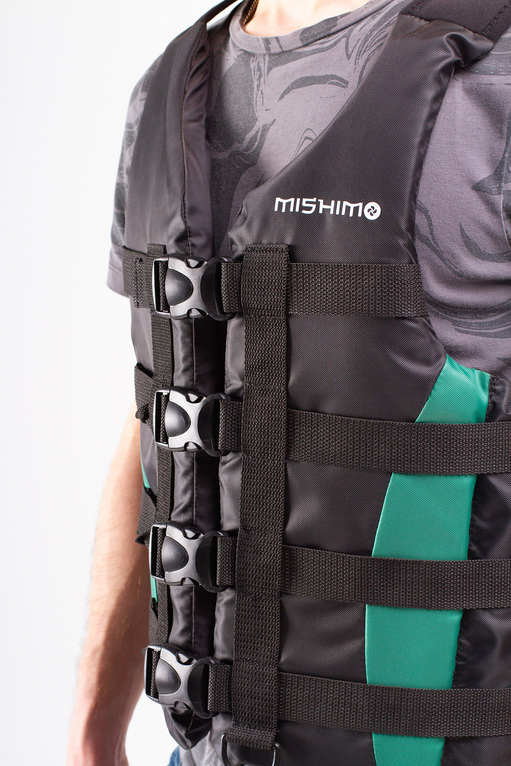 Жилет спасательный MISHIMO PRO Премиум качества Черно-зеленый в Йошкар-Оле