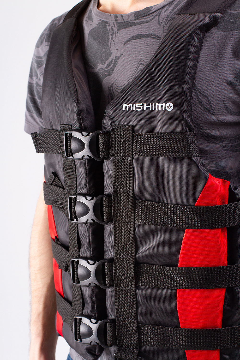 Жилет спасательный MISHIMO PRO Премиум качества Черно-красный в Йошкар-Оле
